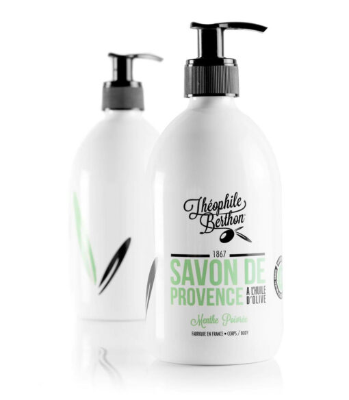 Duo Savon de Provence shower gel. 80% olive oil. Peppermint. Théophile Berthon