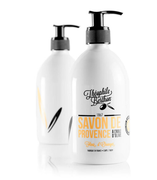 Duo Savon de Provence shower gel. 80% olive oil. Orange blossom.