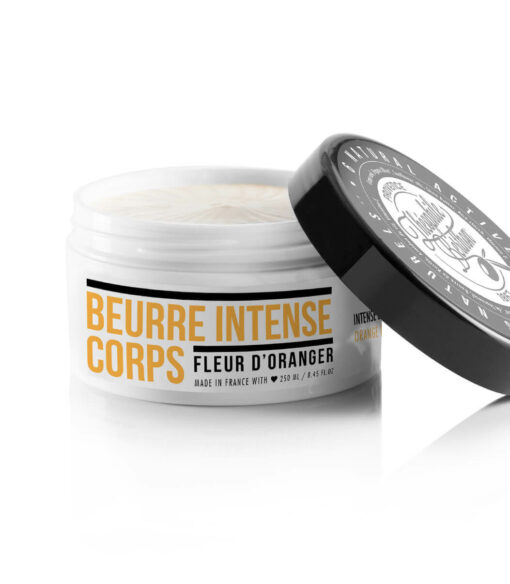 Intense body balm enriched with 6 natural active ingredients such organic Olive oil. Orange blossom.