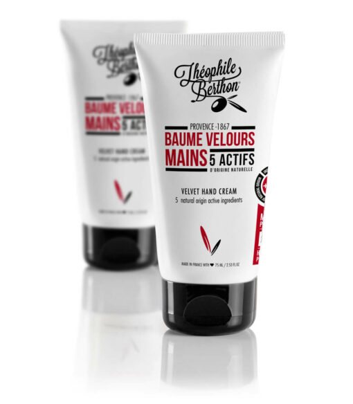 Velvet hand cream. Enriched with 5 natural active ingredients such as organic Honey Provence extract. Red almond