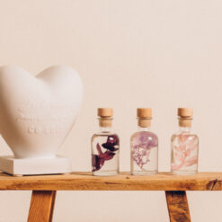 Le triptyque Herbarium H10 - Eucalyptus violet + Ruscus rose + Hortensia Lilas